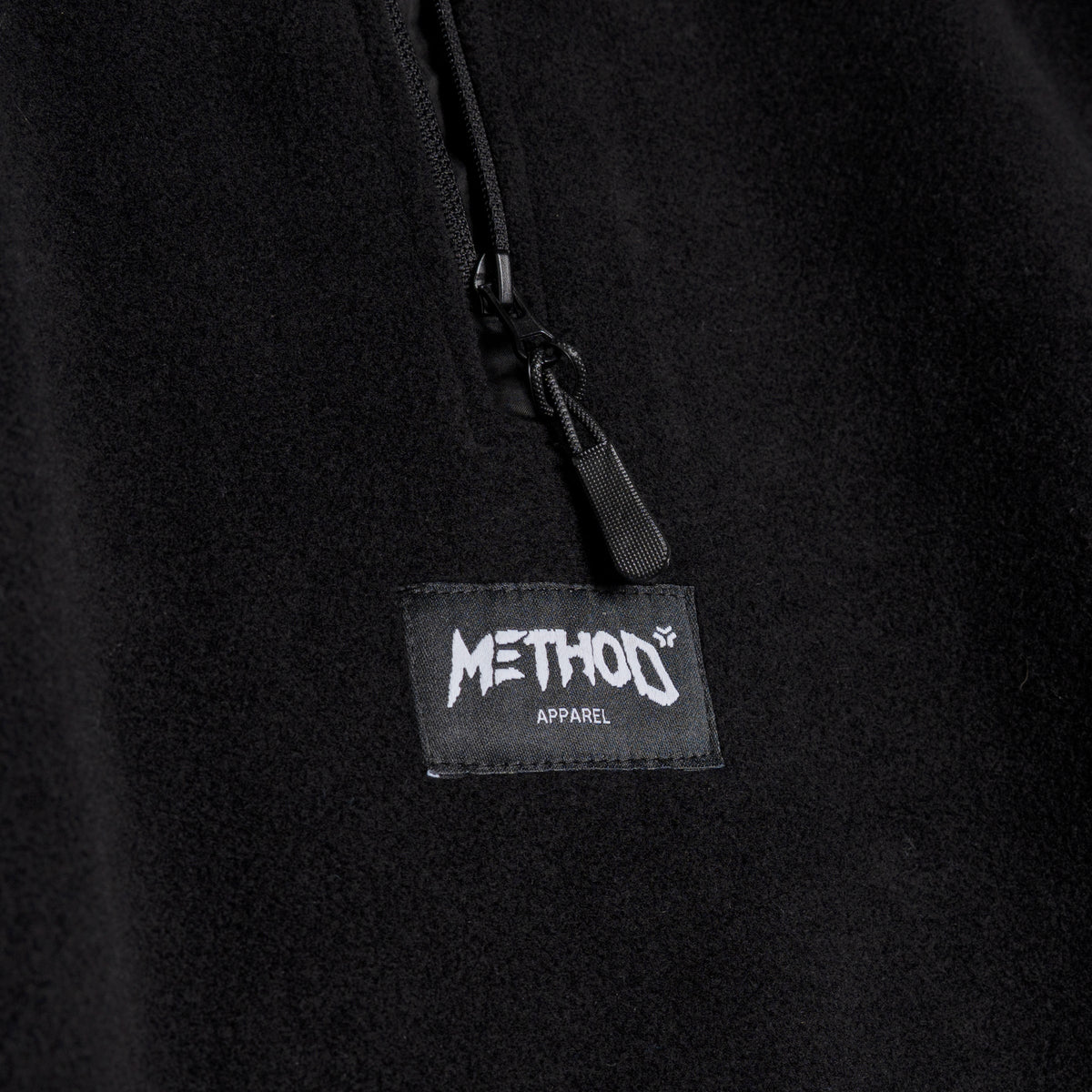 Method - Label 1/4 Zip Fleece — Black