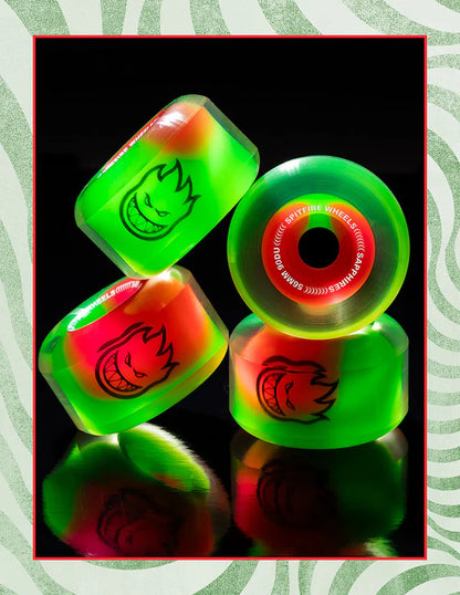 Spitfire Wheels - Sapphire 90A Pinkki/Vihreä - 54mm