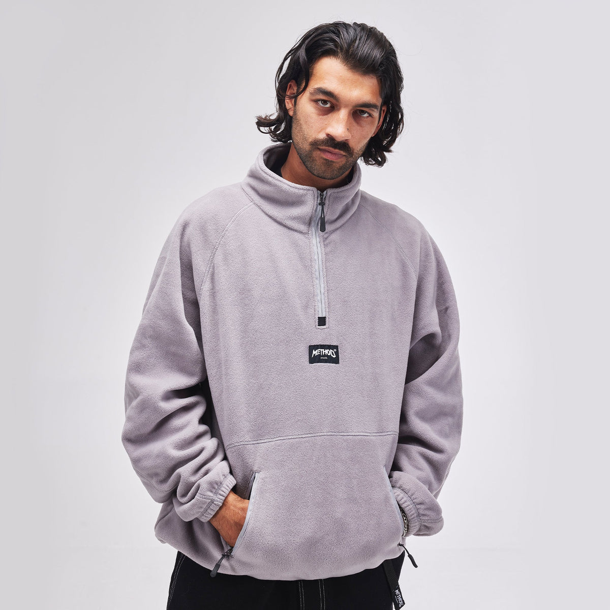 Method - Label 1/4 Zip Fleece — Grey