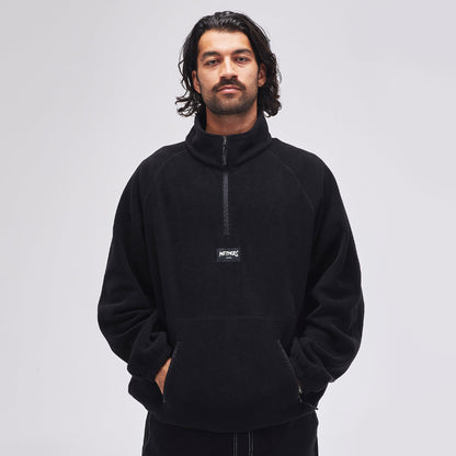 Method - Label 1/4 Zip Fleece — Black