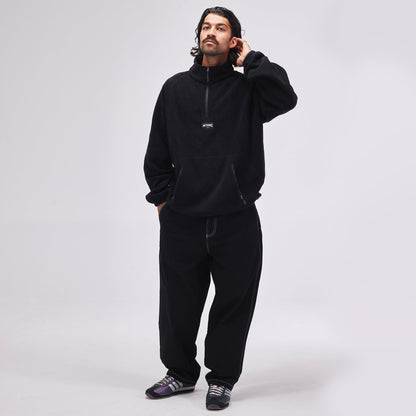 Method - Label 1/4 Zip Fleece — Black
