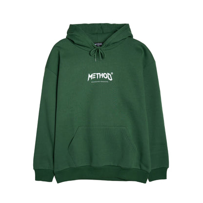 Green hoodie with 'METHOD' logo on a white background