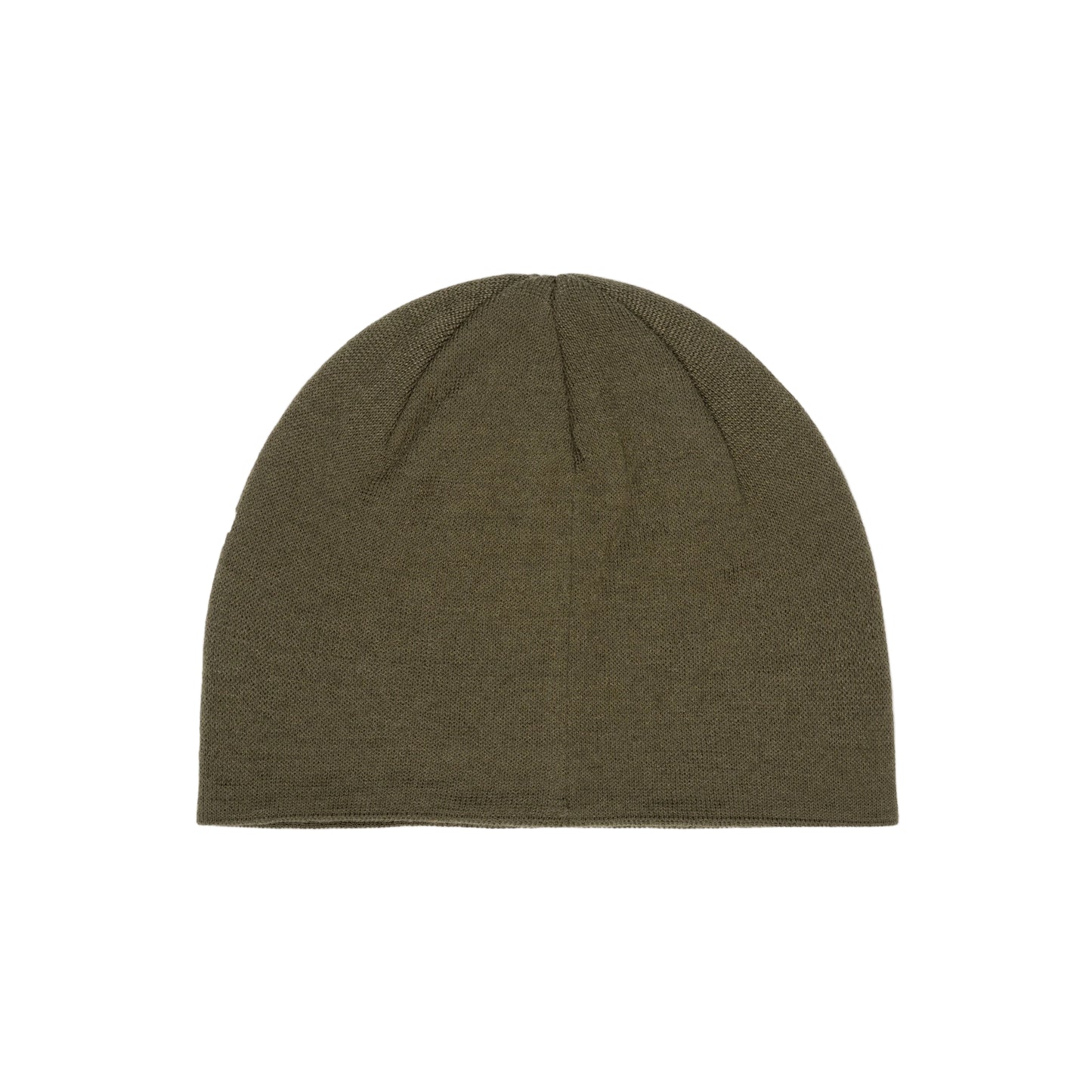 Green beanie on a textured white background