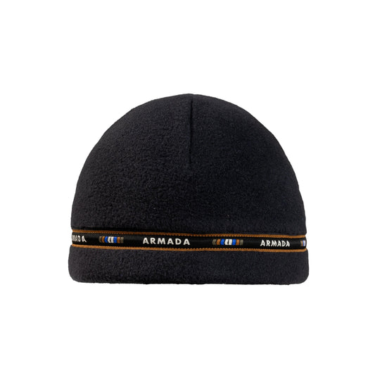 Black beanie with Armada logo on a white background