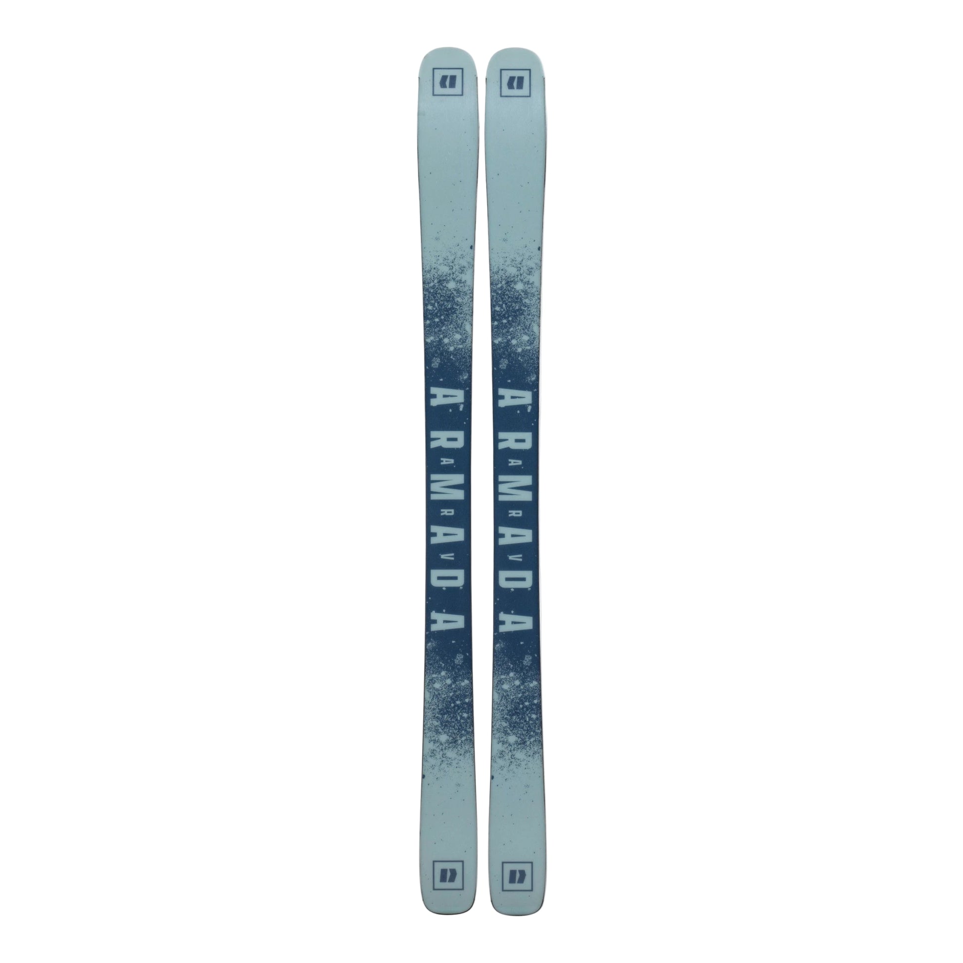 Two skis with 'Armada' branding on a white background