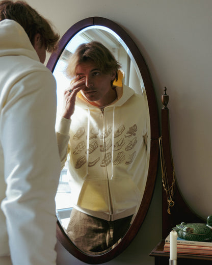 The Loose Company - Vetoketjullinen tohvelihuppari, kermanvärinen