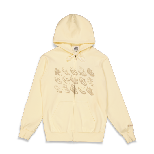 The Loose Company - Vetoketjullinen tohvelihuppari, kermanvärinen