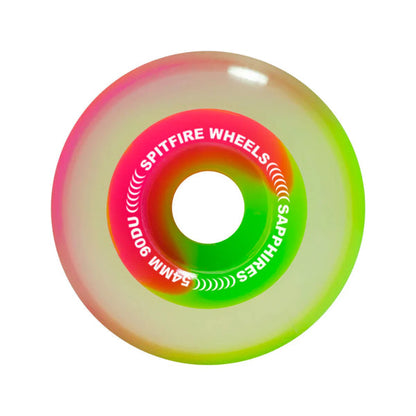 Spitfire Wheels - Sapphire 90A Pinkki/Vihreä - 54mm